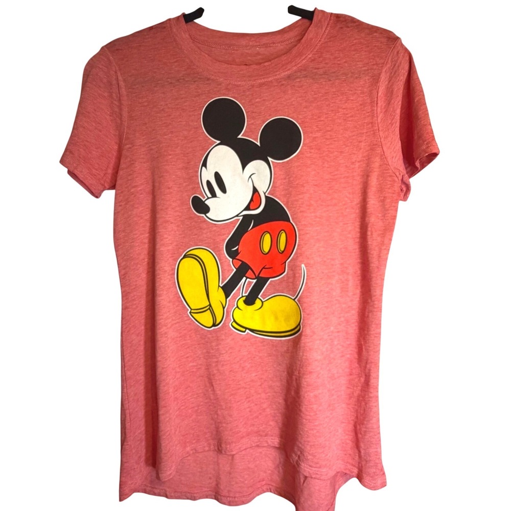 Disney Mickey Mouse Red‎ Heathered Graphic T Shirt Women's Small